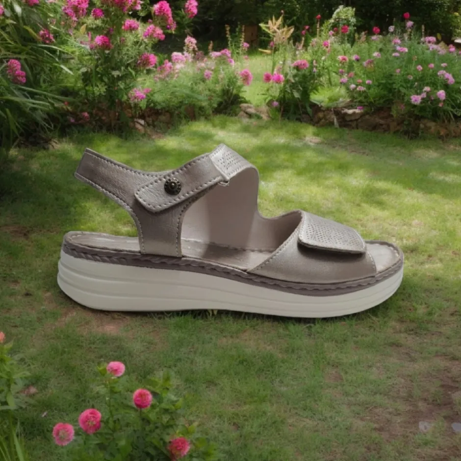 sandalia_confort__bronce__1.webp Calzaro Sandalias | Sandalia Confort 681 Bronce Velcros