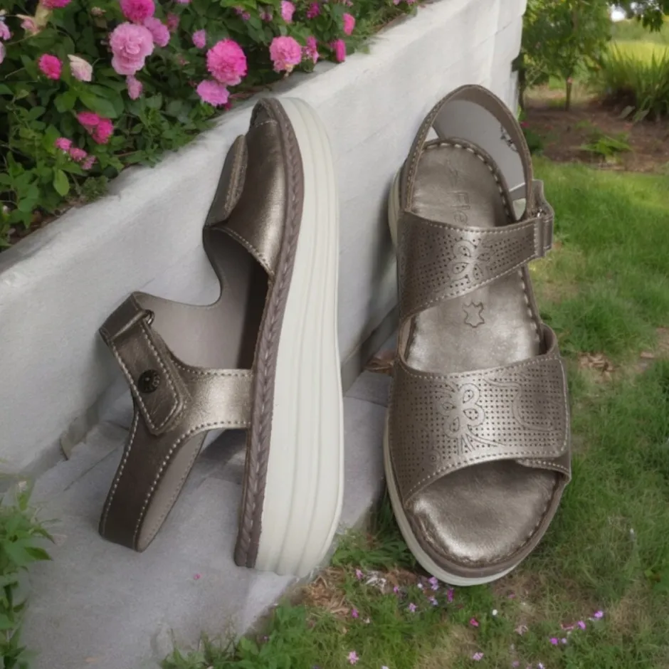 sandalia_confort__bronce__3.webp Calzaro Sandalias | Sandalia Confort 681 Bronce Velcros