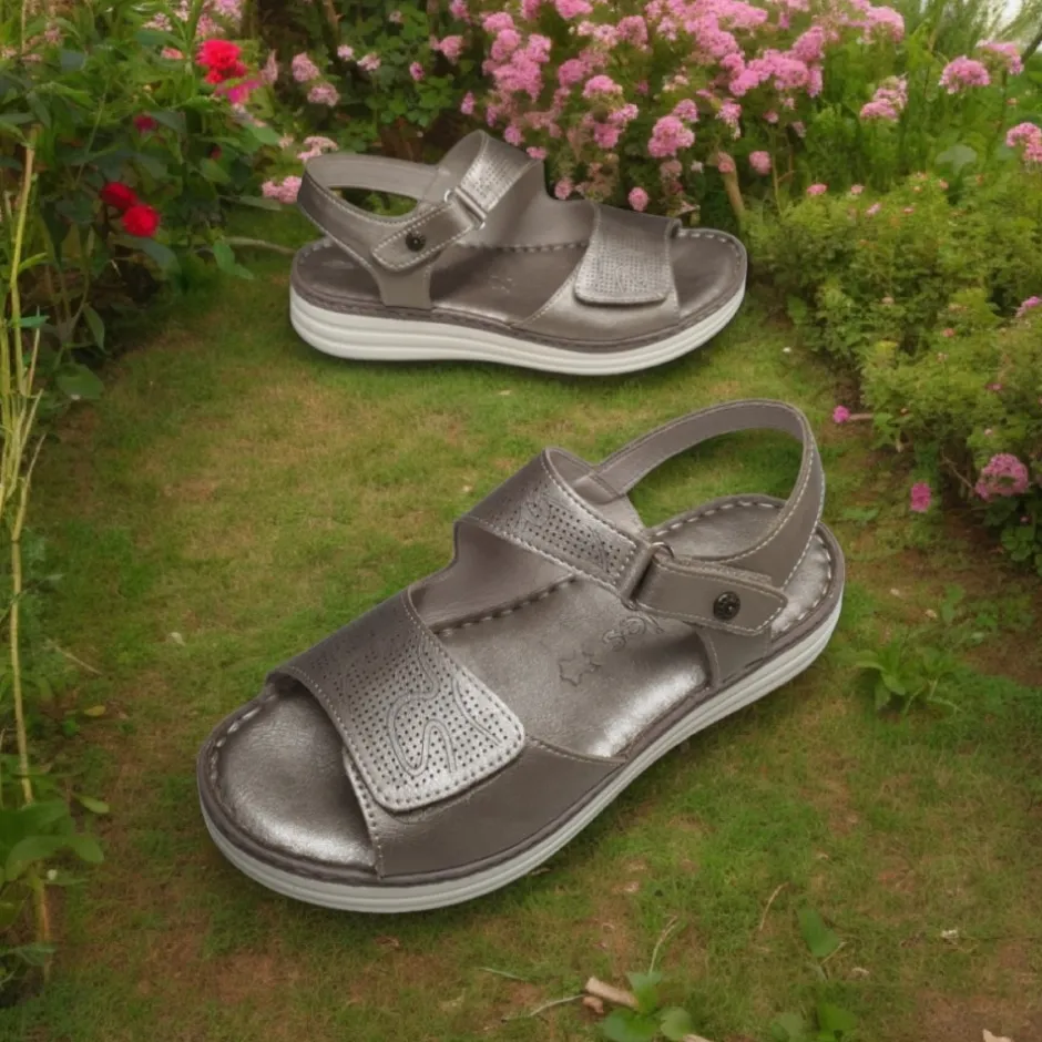 sandalia_confort__bronce__4.webp Calzaro Sandalias | Sandalia Confort 681 Bronce Velcros
