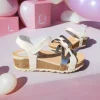Calzaro Sandalias Bios | Sandalia Cuña 5803 Acero y Gris Tiras .