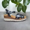 Calzaro Sandalias | Sandalia Cuña Baja Flexible 4196 Negro