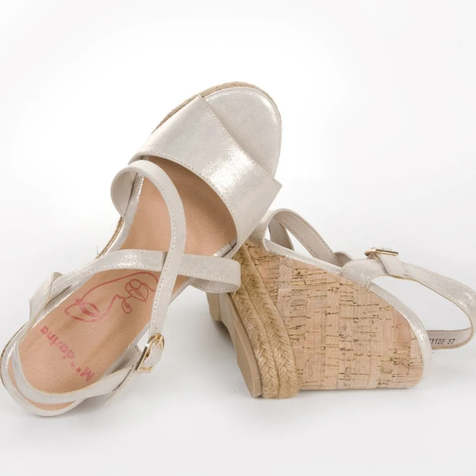 sandalia_cua_corcho_y_yut_0.webp Calzaro Alpargatas | Alpargatas | Sandalia Cuña Corcho y Yute 711 Oro Platino.
