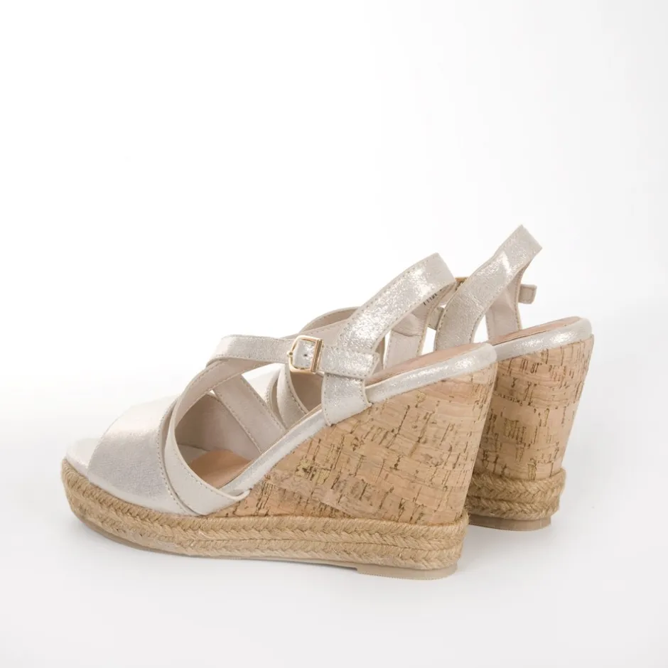 sandalia_cua_corcho_y_yut_8.webp Calzaro Alpargatas | Alpargatas | Sandalia Cuña Corcho y Yute 711 Oro Platino.