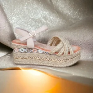 Calzaro Sandalias | Alpargatas | Sandalia Cuña Esparto 726 Beige
