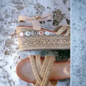 Calzaro Sandalias | Alpargatas | Sandalia Cuña Esparto 726 Beige