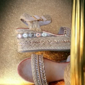 Calzaro Sandalias | Alpargatas | Sandalia Cuña Esparto 725 Beige