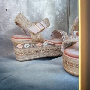 Calzaro Sandalias | Alpargatas | Sandalia Cuña Esparto 725 Beige