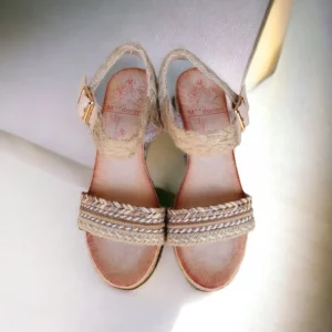 Calzaro Sandalias | Alpargatas | Sandalia Cuña Esparto 725 Beige