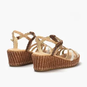 Calzaro Sandalias | Sandalia Cuña Forrada 1480 con Piel Trenzada C 1.