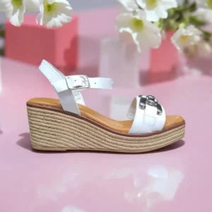 Calzaro Sandalias | Sandalia Cuña Media 4208 Blanca