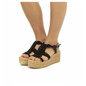 Calzaro Sandalias | Alpargatas | Sandalia Cuña Media Tipo Esparto Frida 50595 Negro