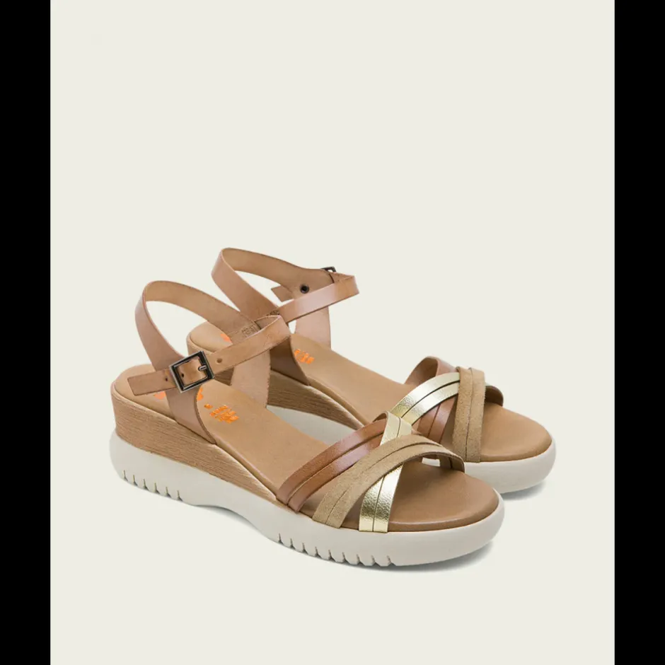 sandalia_cua_piel__taupe__1.webp Calzaro Sandalias | Sandalia Cuña Piel 3025 Taupe Platino Ela.