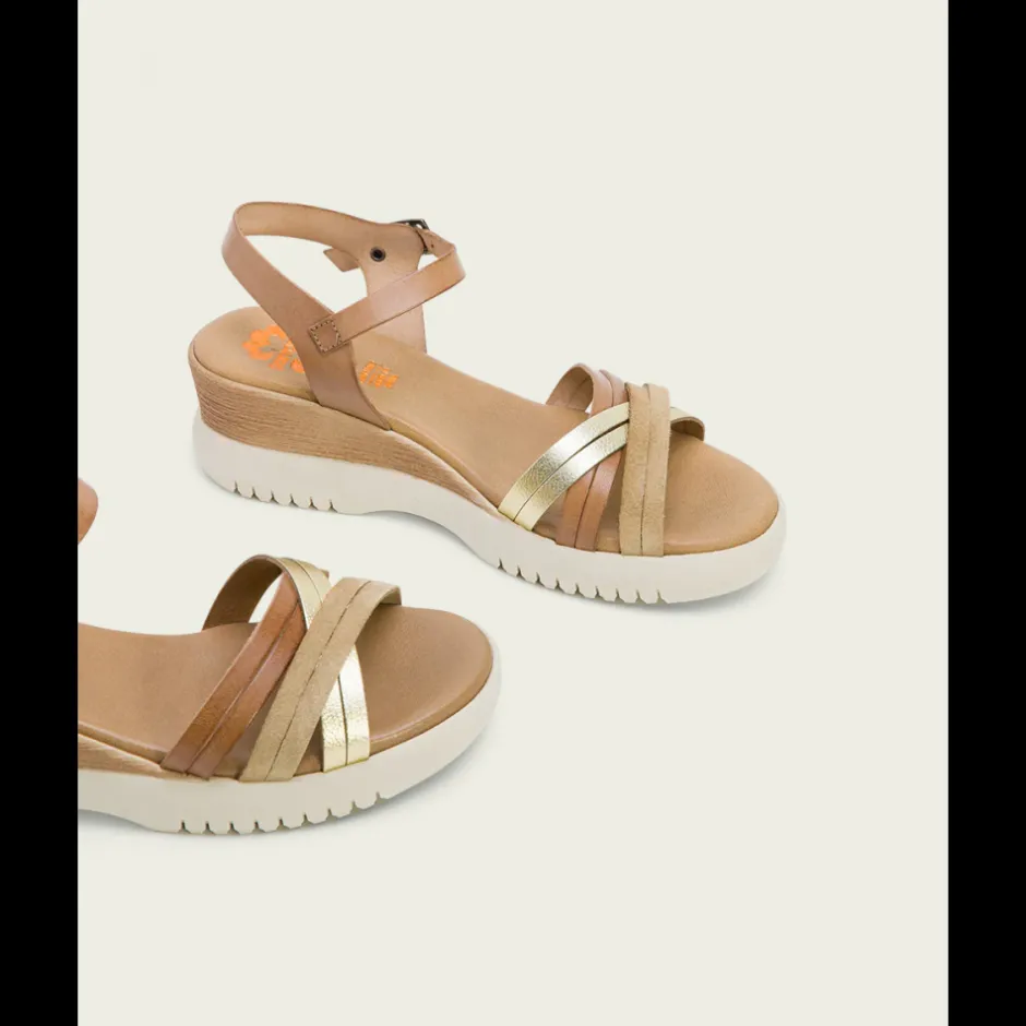 sandalia_cua_piel__taupe__4.webp Calzaro Sandalias | Sandalia Cuña Piel 3025 Taupe Platino Ela.