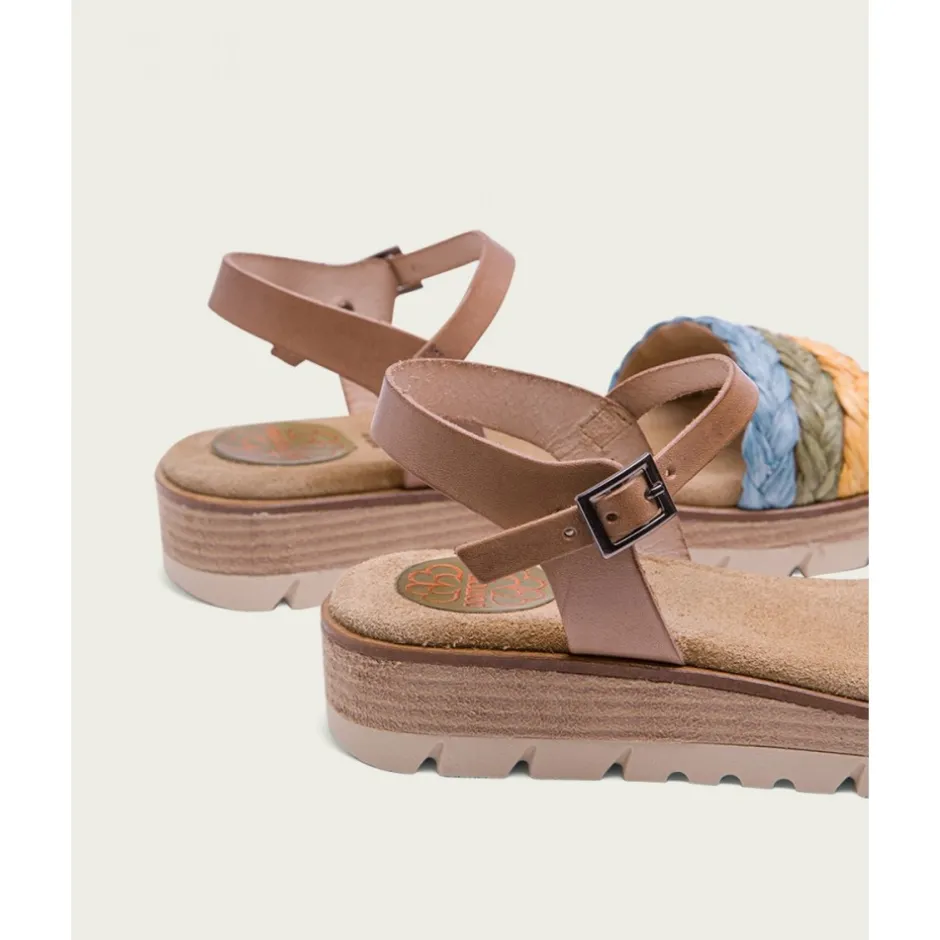 sandalia_cua_piel_rafia_t_3.webp Calzaro Sandalias | Sandalia Cuña Piel Rafia Taupe Brisa 2857