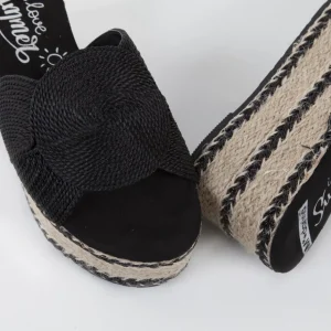 Calzaro Sandalias | Alpargatas | Sandalia cuña yute 337 negra