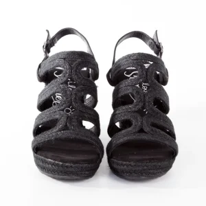 Calzaro Alpargatas | Sandalia cuña yute 321 negro