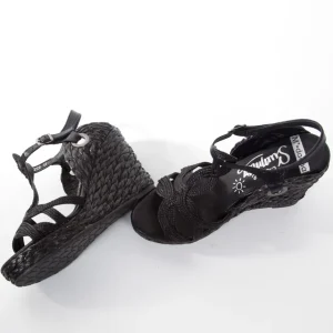 Calzaro Sandalias | Sandalia cuña yute 323 negro
