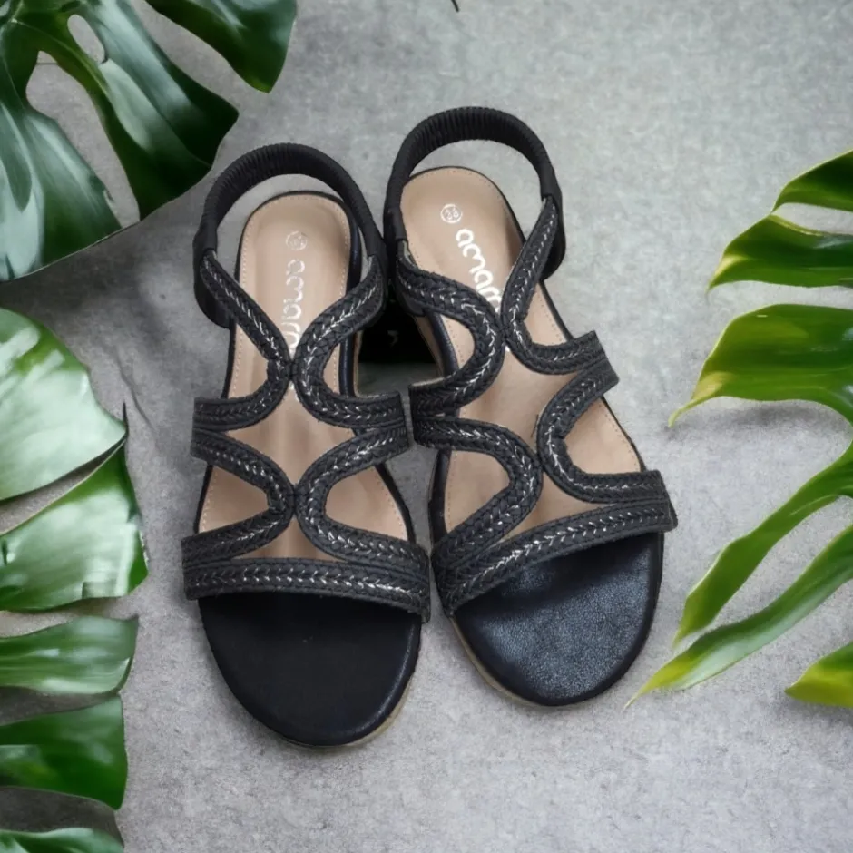 sandalia_cua_yute__negro__5.webp Calzaro Alpargatas | Alpargatas | Sandalia Cuña Yute 23526 Negro Tiras Trenza