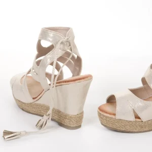Calzaro Alpargatas | Alpargatas | Sandalia Cuña Yute 220 Oro.