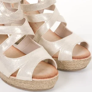 Calzaro Alpargatas | Alpargatas | Sandalia Cuña Yute 220 Oro.
