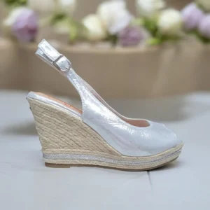 Calzaro Alpargatas | Sandalia Cuña Yute 716 Plata