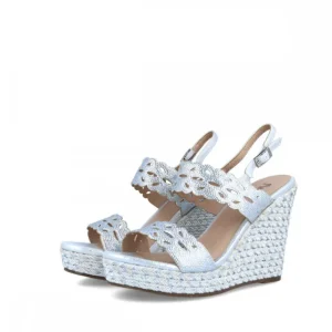 Calzaro Alpargatas | Sandalia Cuña Yute Barlia 21619 Plata