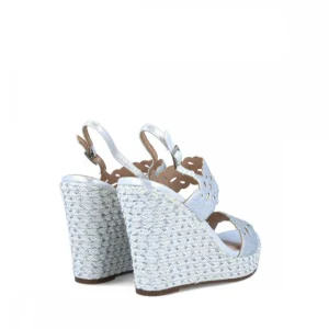Calzaro Alpargatas | Sandalia Cuña Yute Barlia 21619 Plata