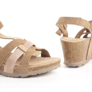 Calzaro Sandalias Bios | Sandalia de Cuña Cadiz 138 Visón Taupe.