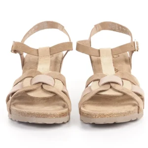 Calzaro Sandalias Bios | Sandalia de Cuña Cadiz 138 Visón Taupe.