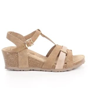Calzaro Sandalias Bios | Sandalia de Cuña Cadiz 138 Visón Taupe.