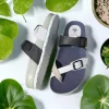 Calzaro Sandalias Bios | Sandalia Dedo y Hebillas 4106 en Azul, Blanco y Gris.