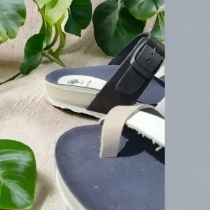 Calzaro Sandalias Bios | Sandalia Dedo y Hebillas 4106 en Azul, Blanco y Gris.