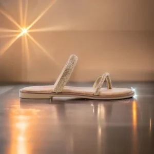 Calzaro Sandalias | Sandalia Esclava Plana 3008 Piel Platino Oro Cali.