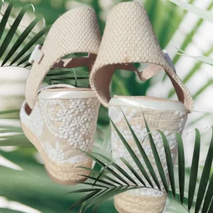 Calzaro Alpargatas | Sandalia Esparto Cuña Yute Sunny Blanco