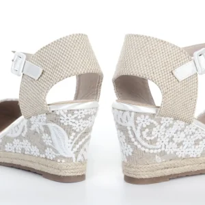 Calzaro Alpargatas | Sandalia Esparto Cuña Yute Mar Blanco