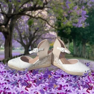 Calzaro Alpargatas | Sandalia Esparto Cuña Yute Sunny Blanco