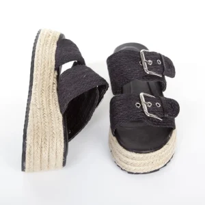 Calzaro Sandalias | Alpargatas | Sandalia Hebillas Yute 22036 Negro