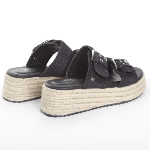 Calzaro Sandalias | Alpargatas | Sandalia Hebillas Yute 22036 Negro