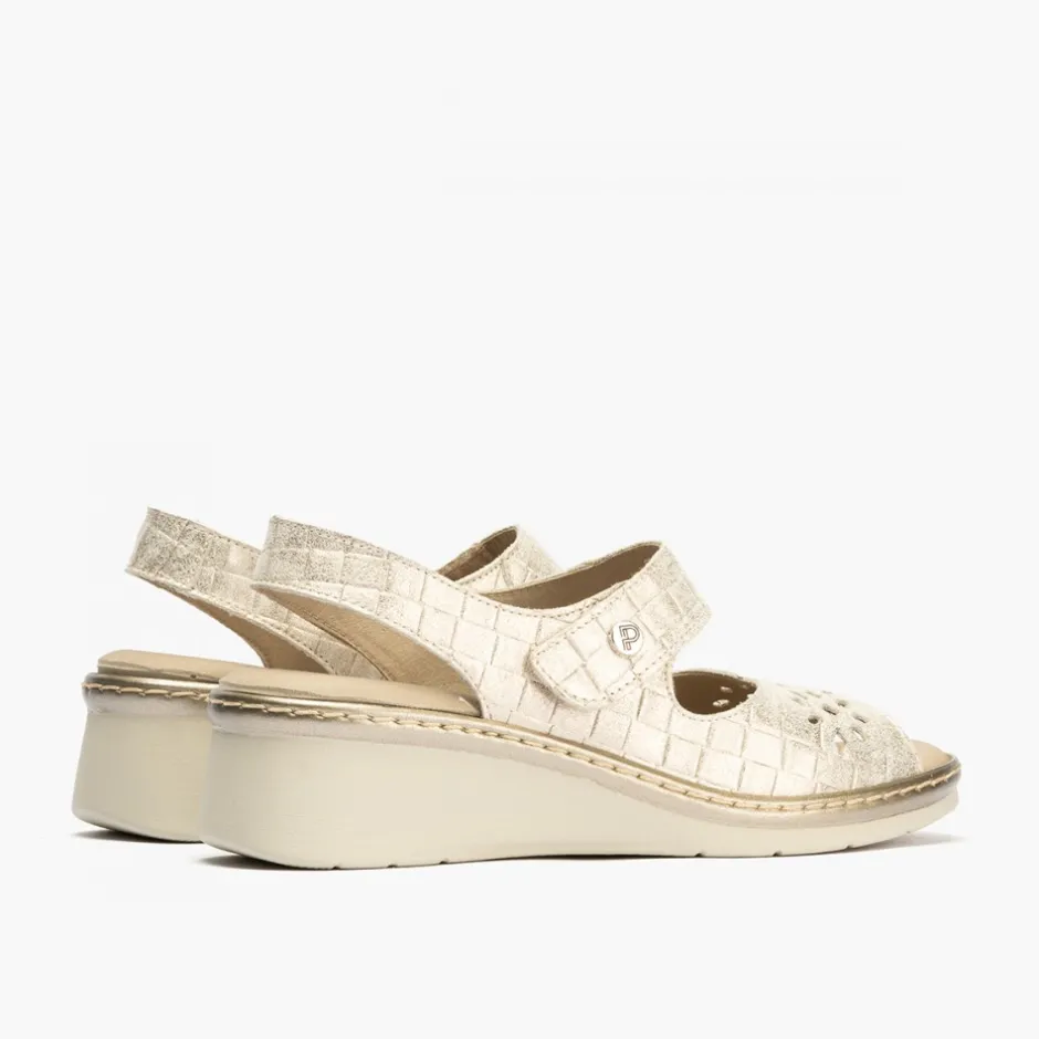 sandalia_mujer__ancho_esp_3.webp Calzaro Sandalias | Sandalia Mujer 5680 Ancho Especial Con Velcro Dorado.