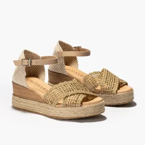 Calzaro Sandalias | Sandalia Mujer Pala 5243 con Trenzas Marron Claro Arena