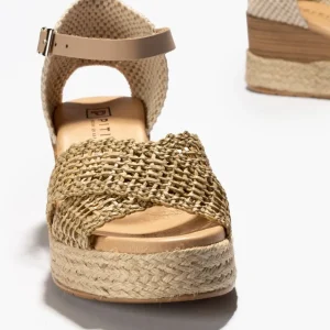 Calzaro Sandalias | Sandalia Mujer Pala 5243 con Trenzas Marron Claro Arena
