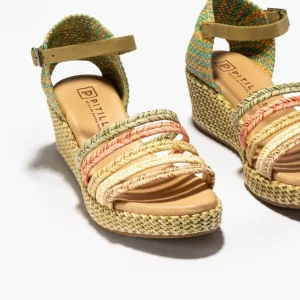 Calzaro Sandalias | Sandalia Mujer Pala 5234 con Cinco Trenzas Verde.