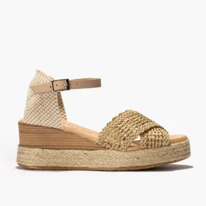 Calzaro Sandalias | Sandalia Mujer Pala 5243 con Trenzas Marron Claro Arena