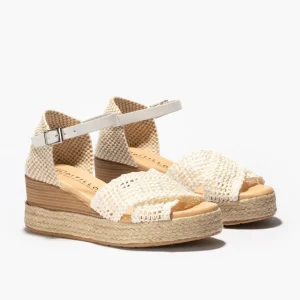 Calzaro Sandalias | Sandalia Mujer Pala 5243 con Trenzas Cruzadas Blanco