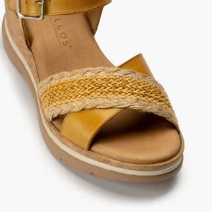 Calzaro Sandalias | Sandalia Pala Cruzada 5022 Mostaza