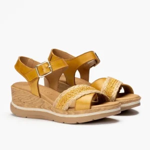 Calzaro Sandalias | Sandalia Pala Cruzada 5022 Mostaza