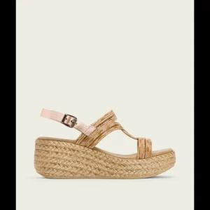 Calzaro Sandalias | Sandalia Piel Cuña 3036 Rose Cuero Gala.
