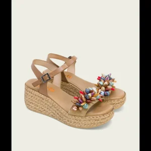 Calzaro Sandalias | Sandalia Piel Cuña Piel 3039 Taupe Gemma.