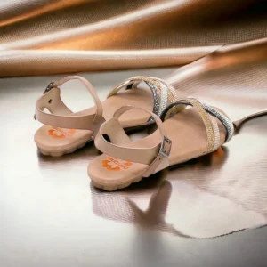 Calzaro Sandalias | Sandalia Plana 2910 Con Brillantes Taupe Alba.