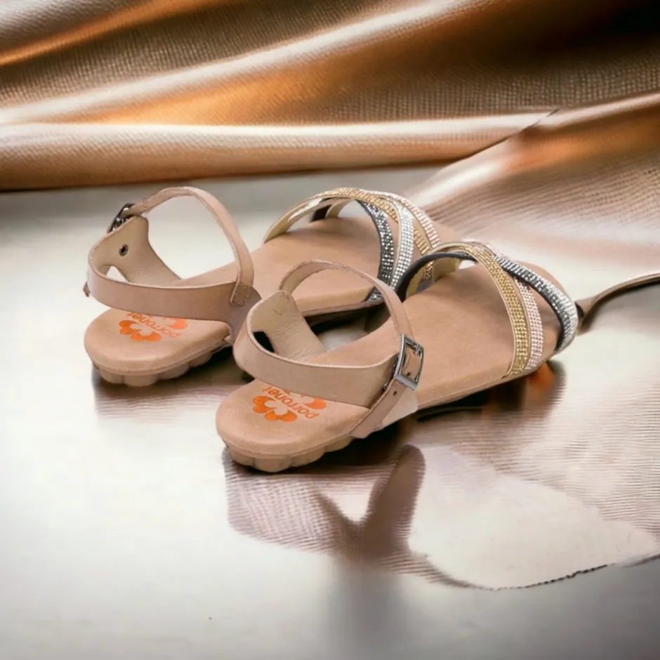 sandalia_plana__con_brill_2.webp Calzaro Sandalias | Sandalia Plana 2910 Con Brillantes Taupe Alba.